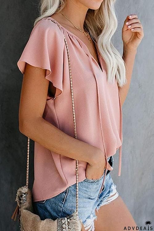 V Neck Loose Blouse