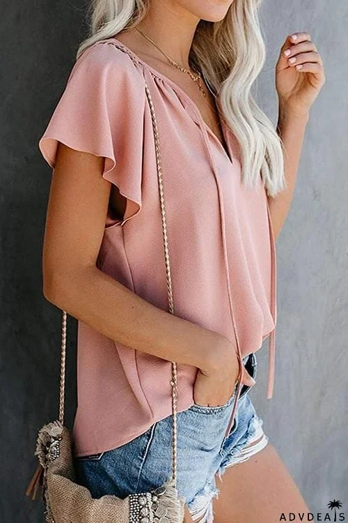 V Neck Loose Blouse