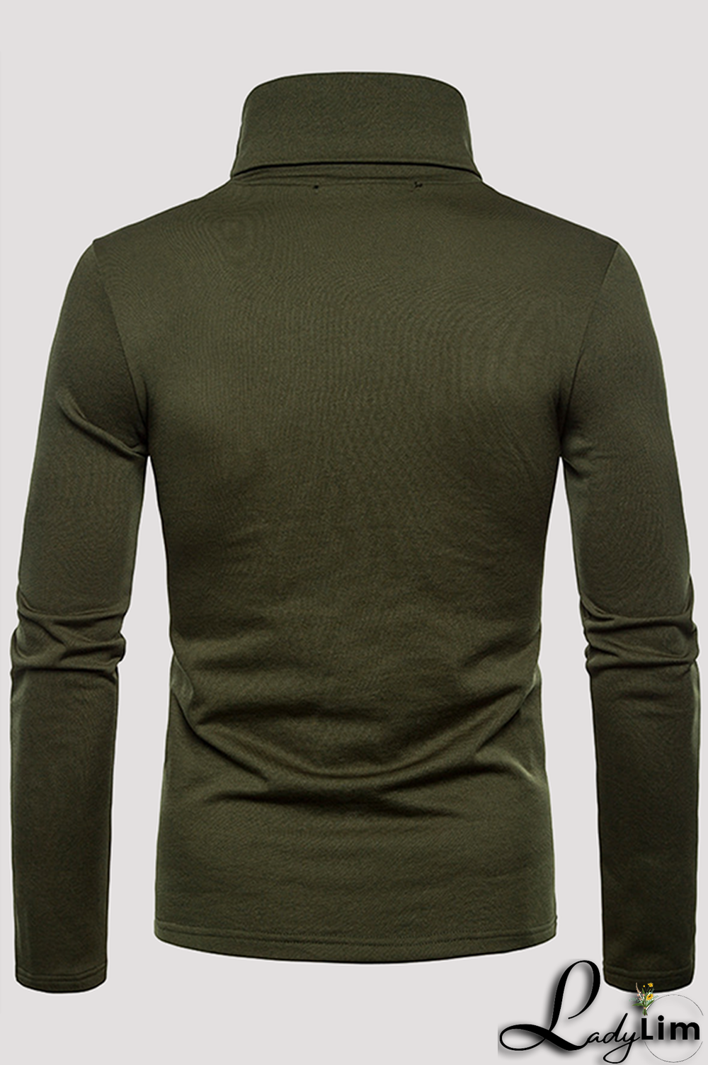 Navy Blue Fashion Casual Solid Split Joint Basic Turtleneck Tops