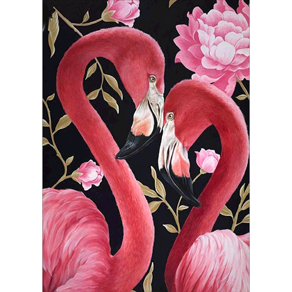 

40*30CM - Pink Bird - Round Drill Diamond Painting, 501 Original