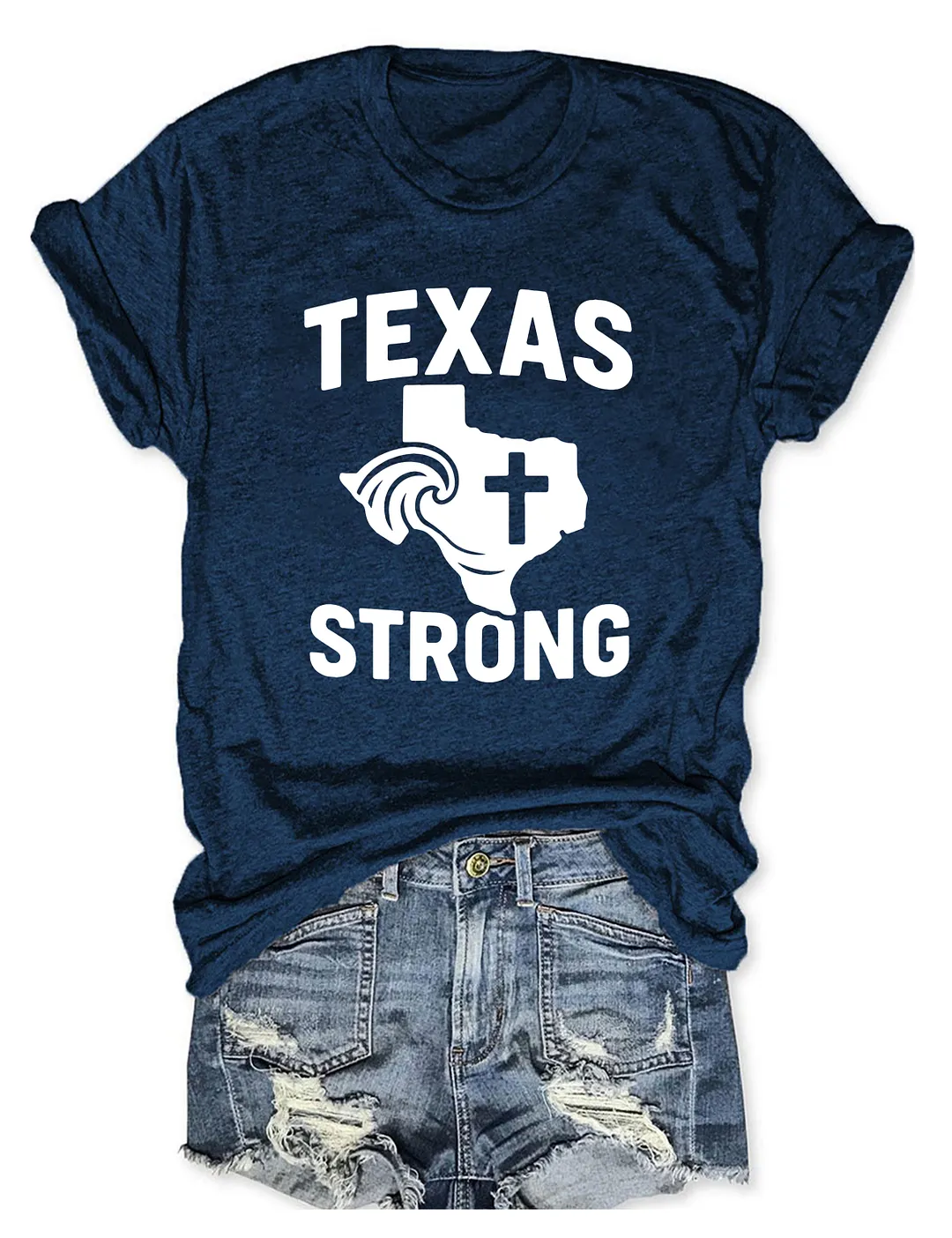 Texas Strong Cross Praying For Tx T-shirt