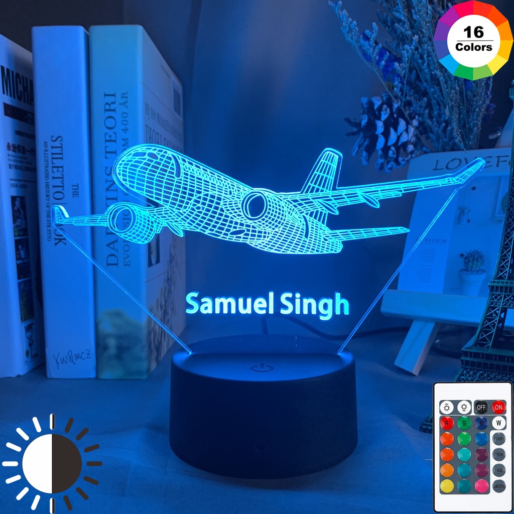 

Airplane - LED Night Light, 16 color with remote, 501 Original