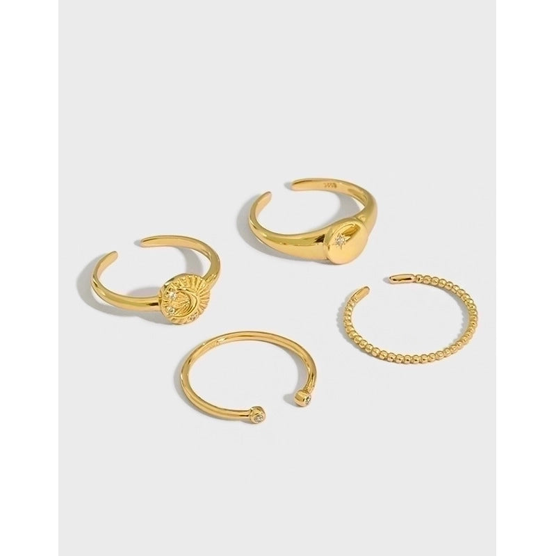 Korean Niche Minimalist Micro-inlaid Zircon S925 Sterling Silver Ring Female