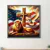 (40*40cm)Lion Flag - Full Round Drill Diamond Painting