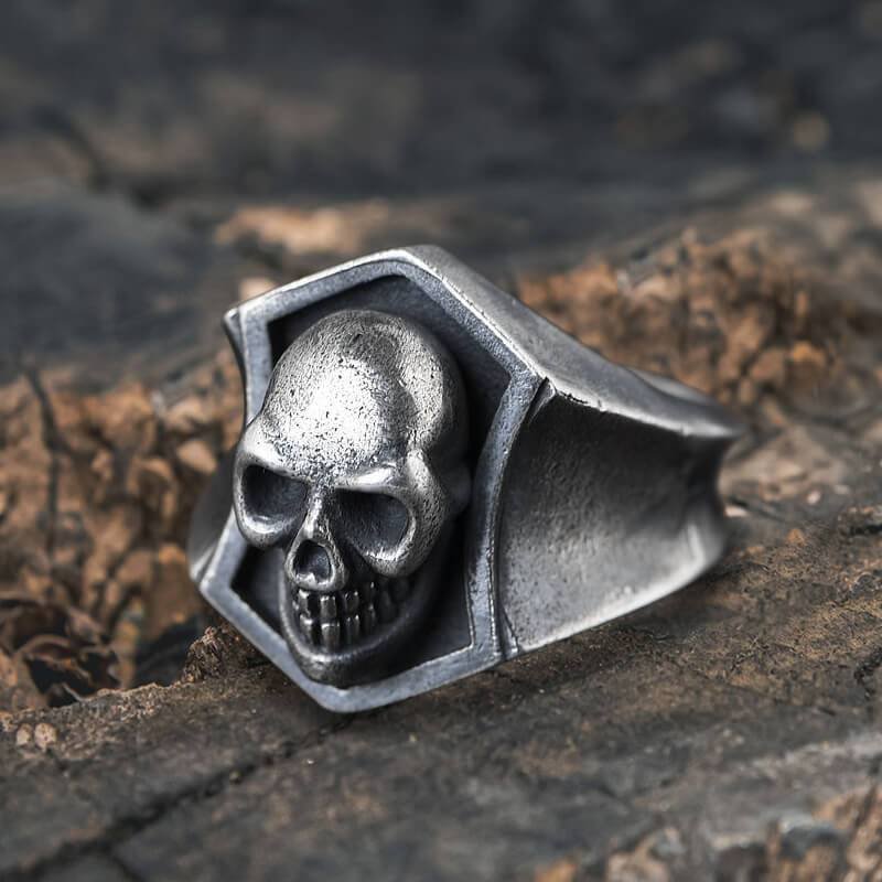 Smiling Skull Stainless Steel Ring