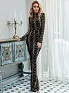 Evening Wrap Striped Embroidered Dress