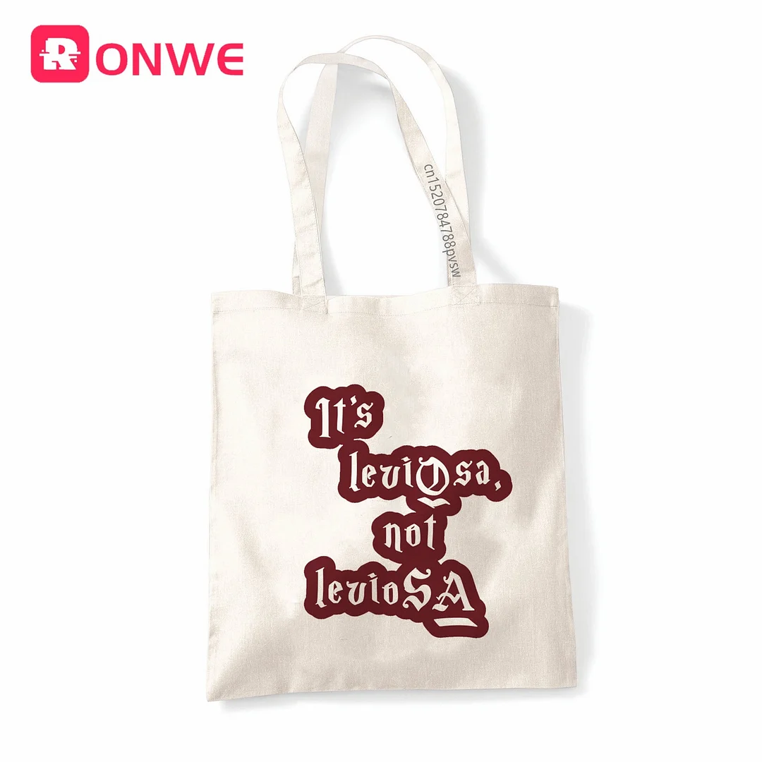 It's Leviosa Not LeviosA Reusable Women Shopping Canvas Bag Girl Tote Eco Shopper Shoulder Bags,Drop Ship
