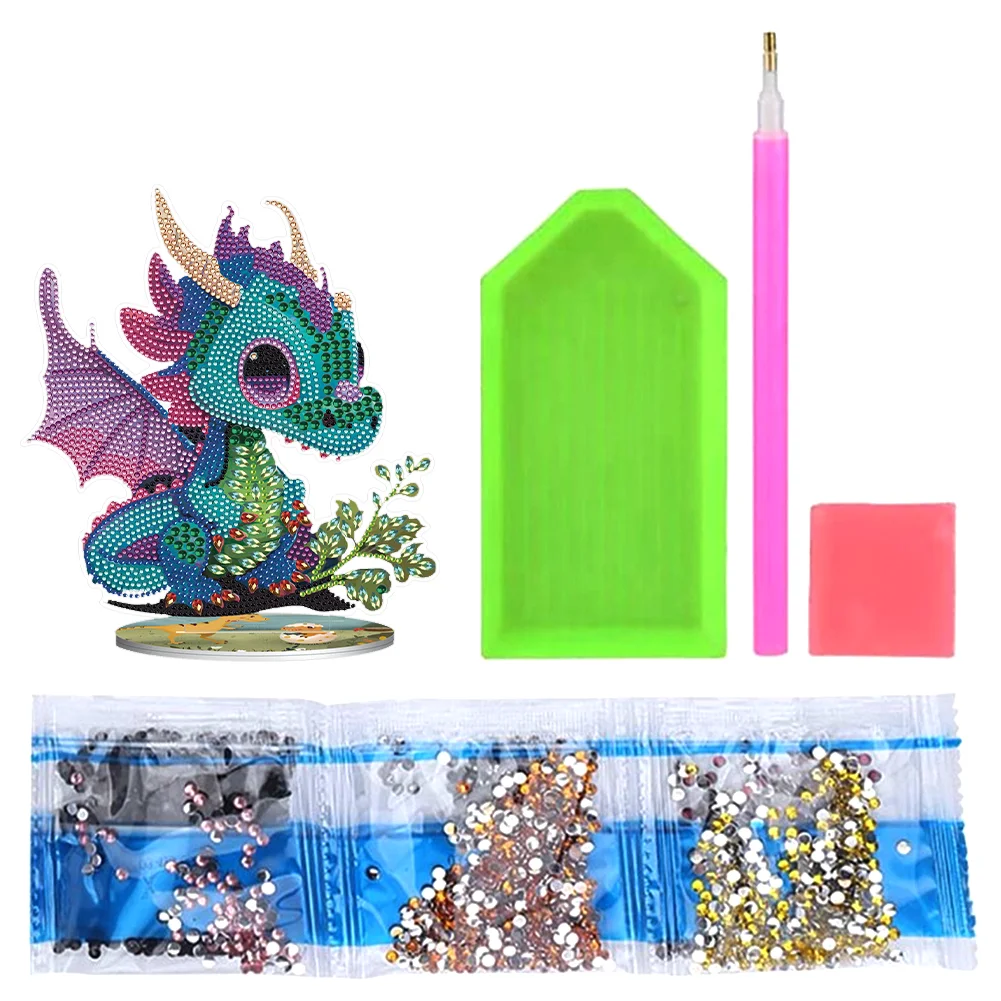 DIY Crystal Diamond Ornament Handmade Dragon Art Craft Acrylic Kids Gift (#5)