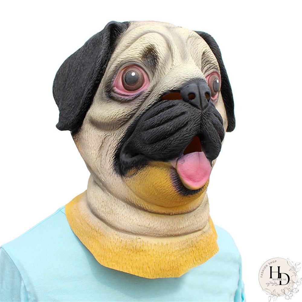 Halloween Pug Dog Mask Halloween Animal Party Full Head Mask