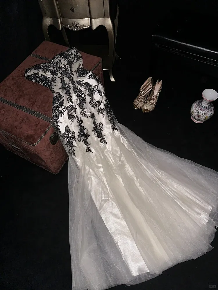 Vintage Strapless Long Prom Party Dresses Unique Evening Dress