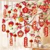 Spring Festival CNY Blessings Plant Flower Hanging Paper Decors