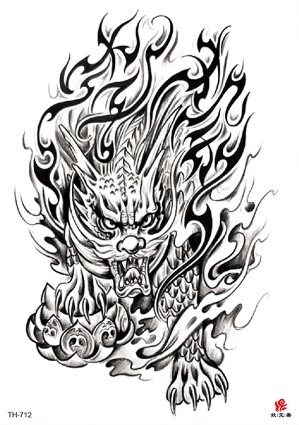 Waterproof Temporary Tattoo Sticker Wolf Crow Bird Forest Tree Black Fake Tatto Flash Tatoo Arm Leg Big Art for Women Men