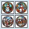 4pcs Diamond Painting -DIY Round Drill Snowman Snowhouse