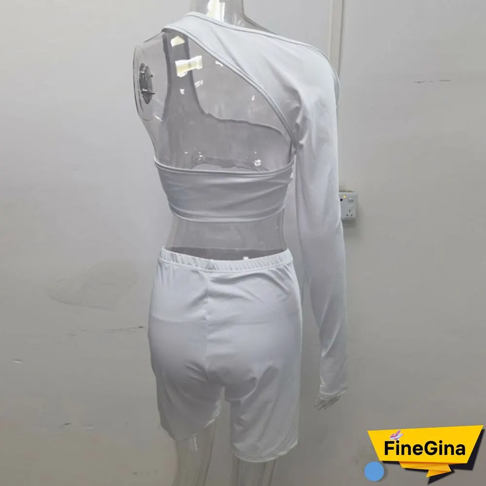 New Fashion Women Long Sleeve Crop Tops Sets Two Piece Set Slim Shirts Short Skirts Party Suit Two Piece Outfits