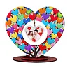 DIY Special Shape Diamond Painting Wooden Heart Shape Desk Ornament Decor Kit