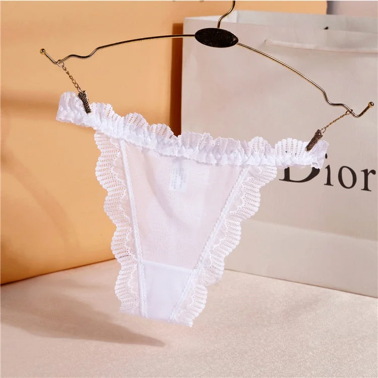 Women's Thong  Sexy Lace Panties Women Solid Briefs Seamless Transparent G-String Low Waist Sexy Mesh Underpants Female Lingerie