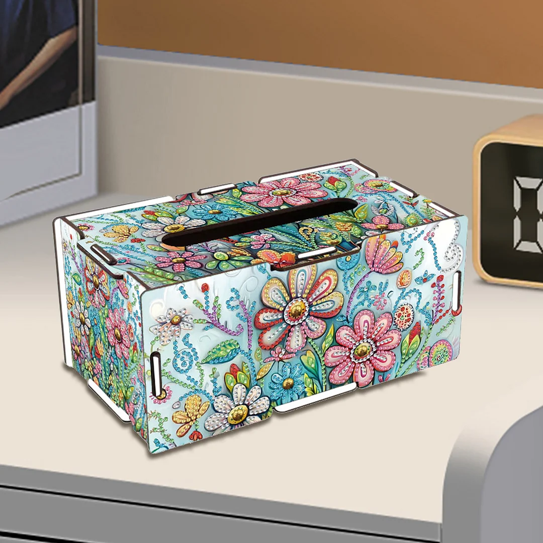 Wooden Diamond Painting Tissue Box for Home and Office Decoration(CZH015)