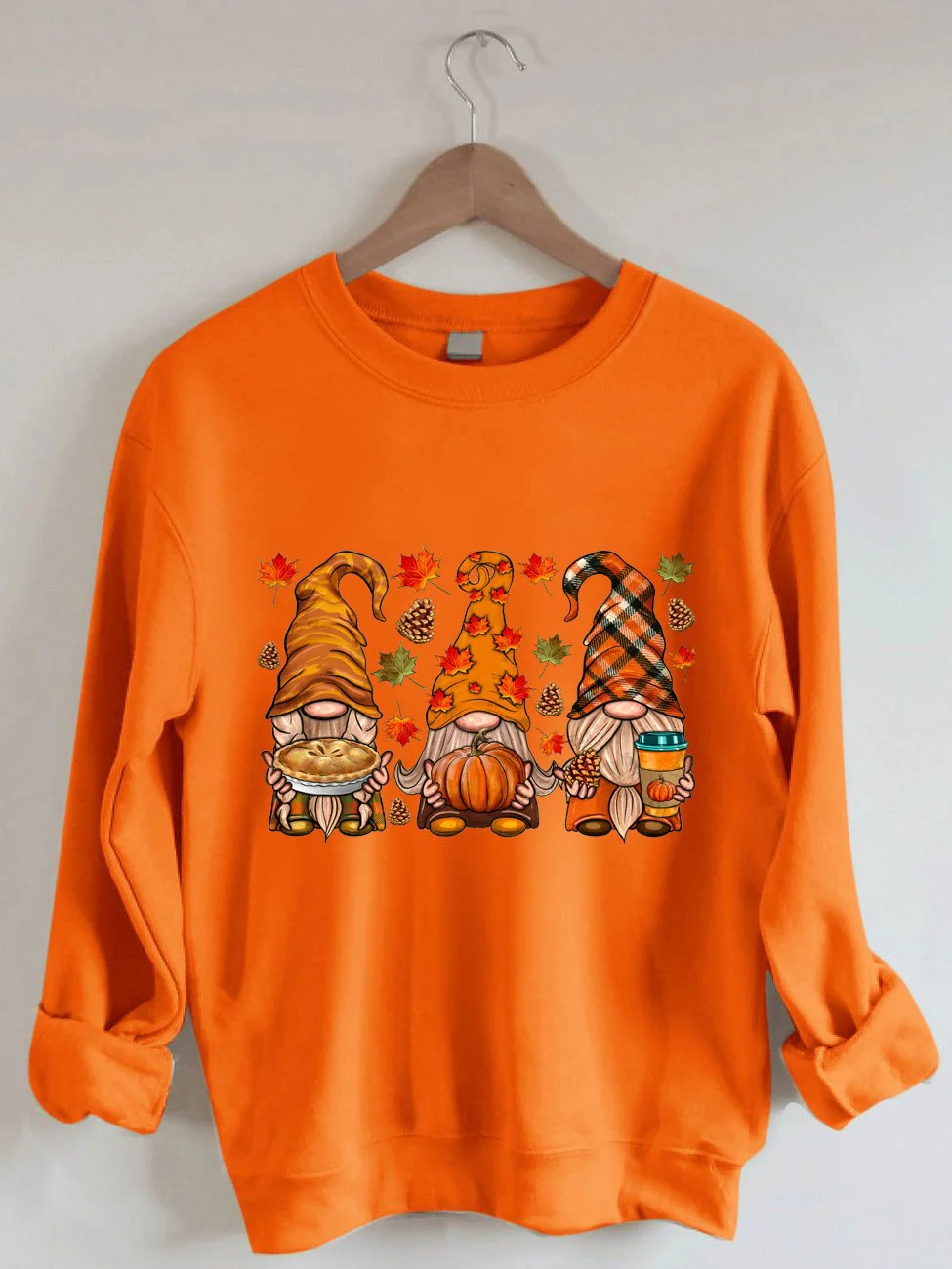 Women's Fall Gnomes Print Sweatshirt