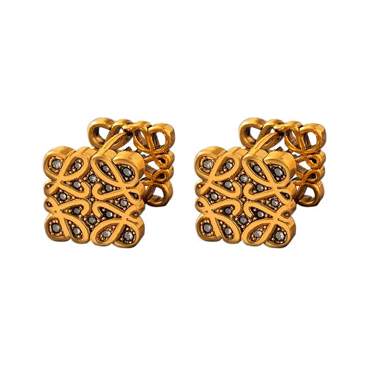 Eternal Elegance: Loewe Gold Accent Stud Earrings