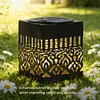 Solar Powered Deck Step Stair Lights Mandalas Theme Waterproof Fence Light Decorative Mandalas Lights for Garden Post Patio Backyard Yard Decor