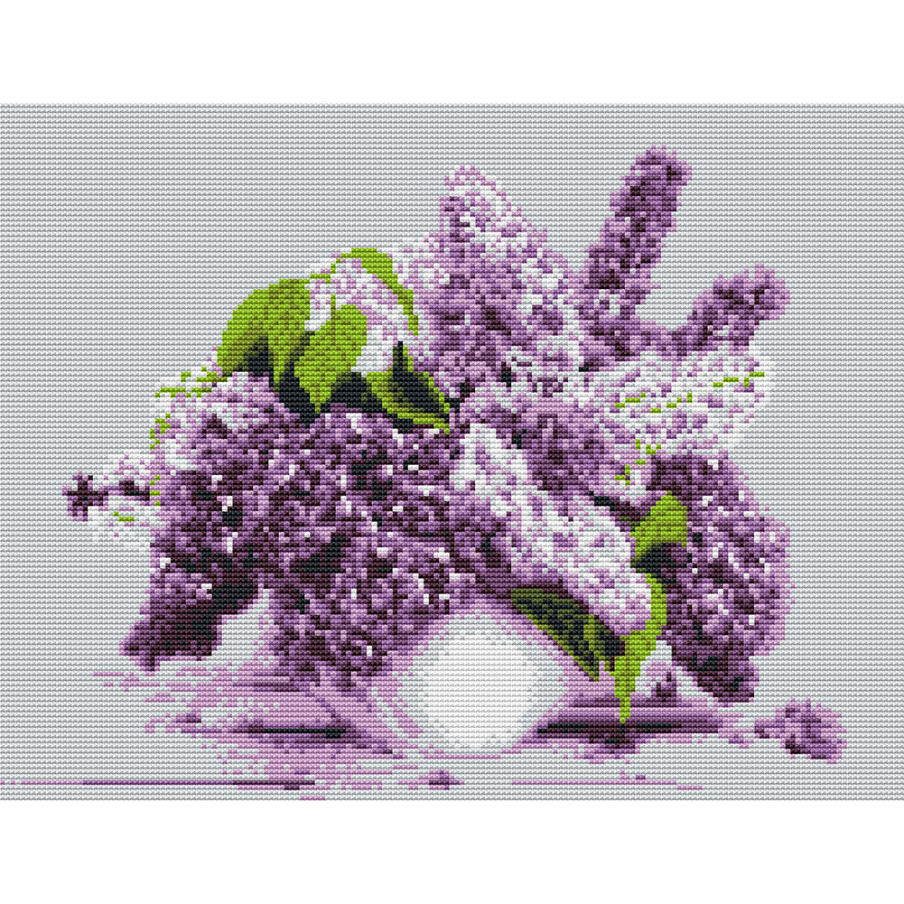 

Flowers - 11CT Stamped Cross Stitch - 45*35CM, 501 Original