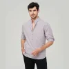 Men's Pure Cotton Stand Collar Linen Shirt