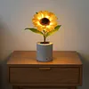 A sparkling sunflower lamp a twinkling sunflower tree three-color lighting realistic 3D design USB c