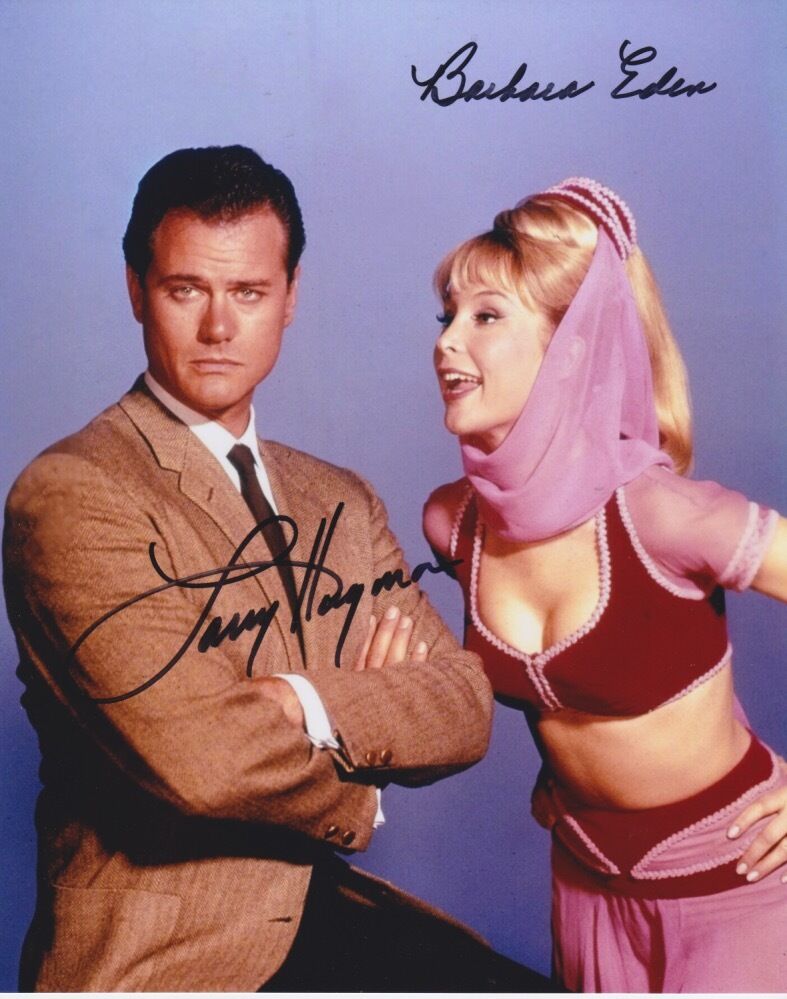 I Dream of Jeannie (Larry Hagman & Barbara Eden) signed 8x10 Photo Poster painting