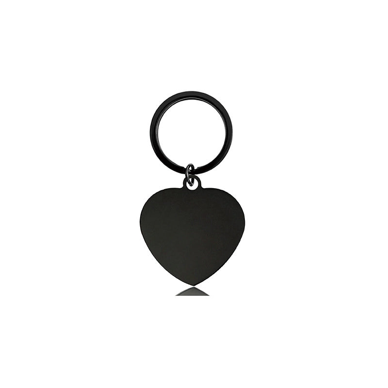 Key Chain Spot Stainless Steel Blank Laser Color Printing Material Holiday Gift Lettering Metal Key Chain