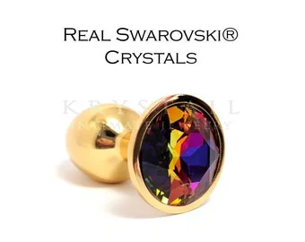 pornhint Pornhint Swarovski Volcano crystal jeweled butt plug, Small anal decoration for beginner anal sex, Condictive metal plug, Sexual sensation, Mature