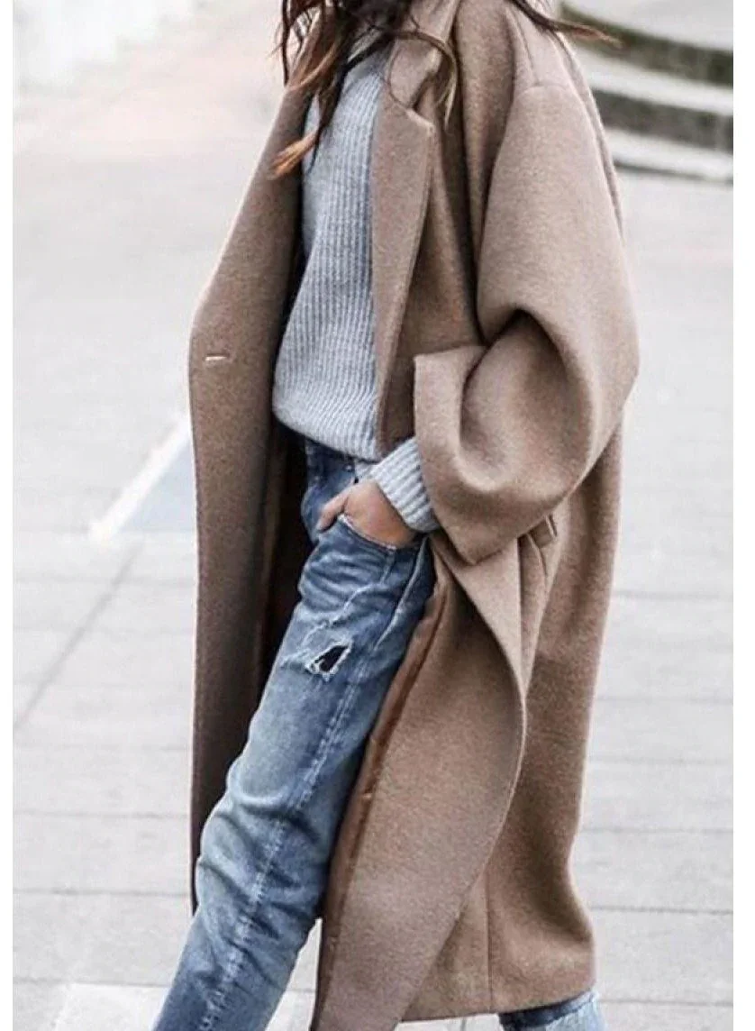 Women Long Outerwear Warm Fashion Coat-Hoverseek