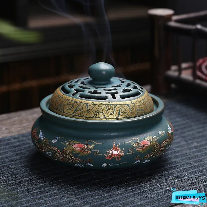 Antique Cloisonne Incense Burner Handicraft Ornament Creative Home Indoor Incense Enamel Color Burner
