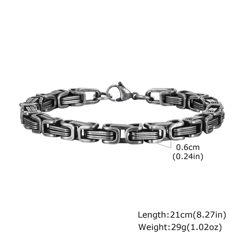 Basic Punk Solid Color 304 Stainless Steel 18K Gold Plated Men’s Bracelets