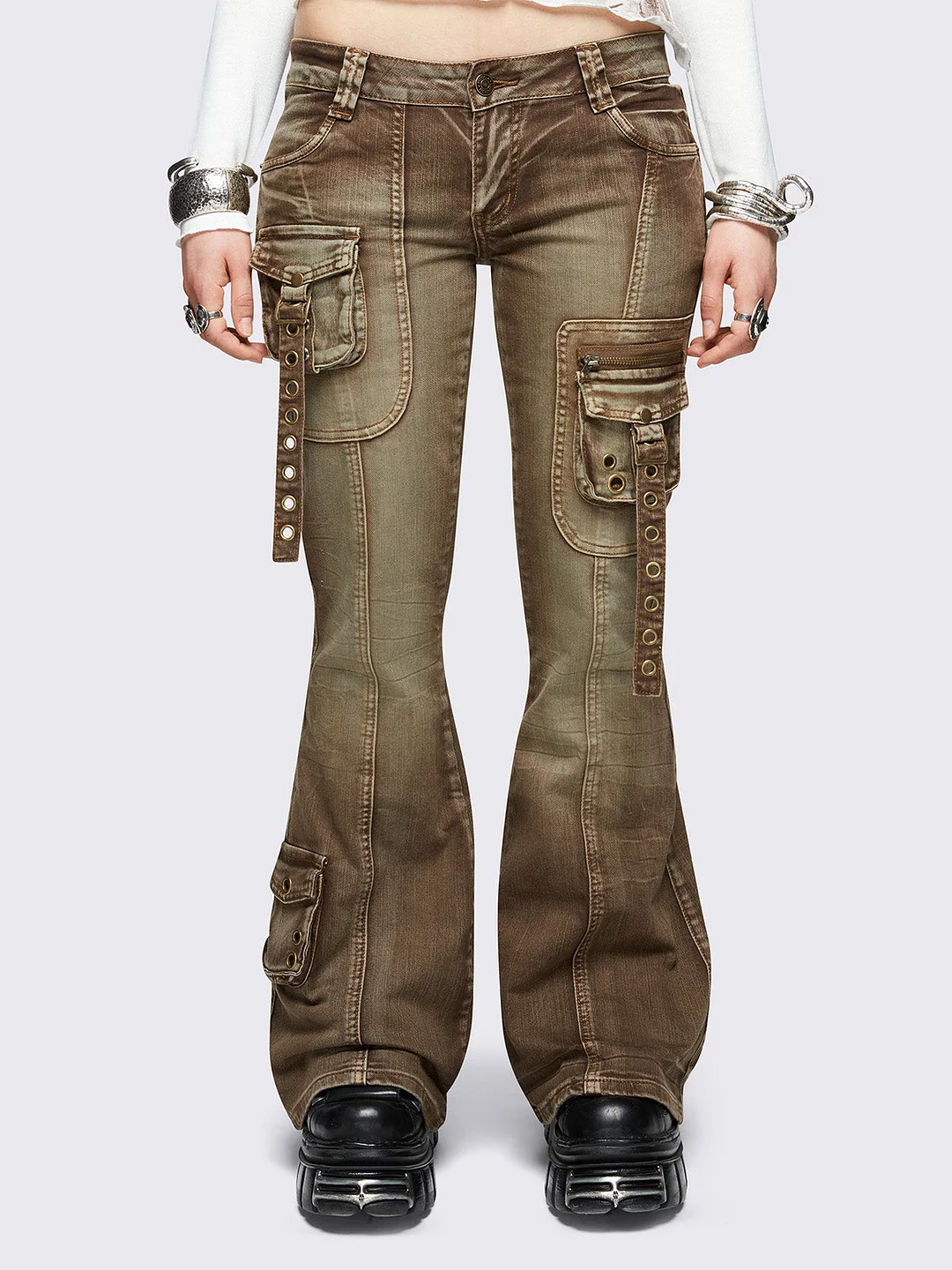 Elsie Brown Flared Jeans