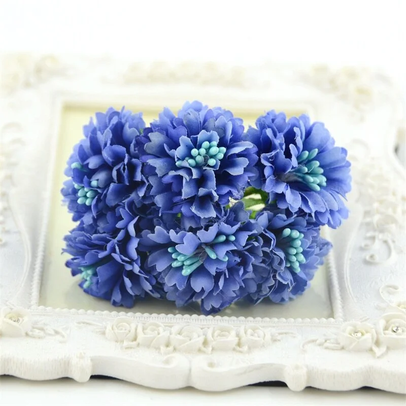 6pcs/lot Mini Artificial Silk Rose Flower Bouquet For Wedding Home Decoration DIY Handmade Crafts Accessories Fake Flowers