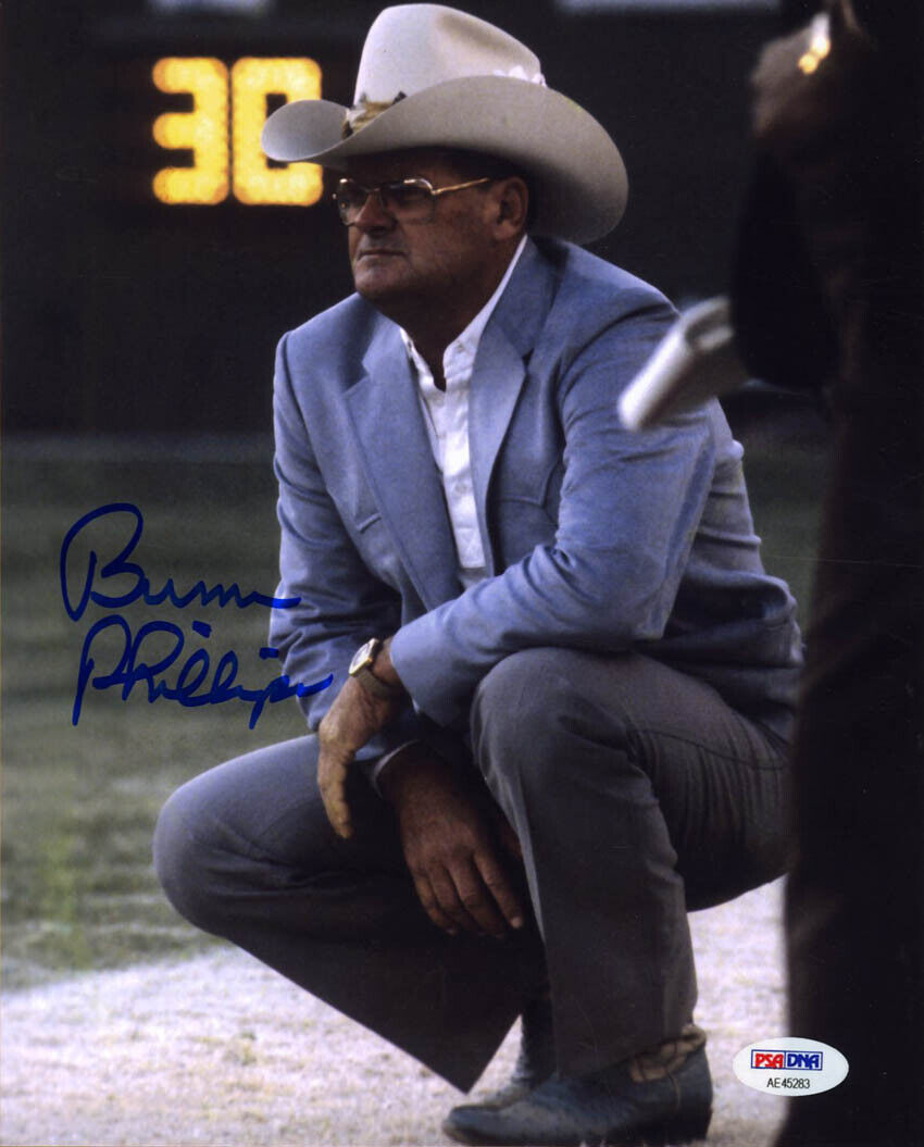 Bum Phillips SIGNED 8x10 Photo Poster painting Coach Houston Oilers PSA/DNA AUTOGRAPHED Saints