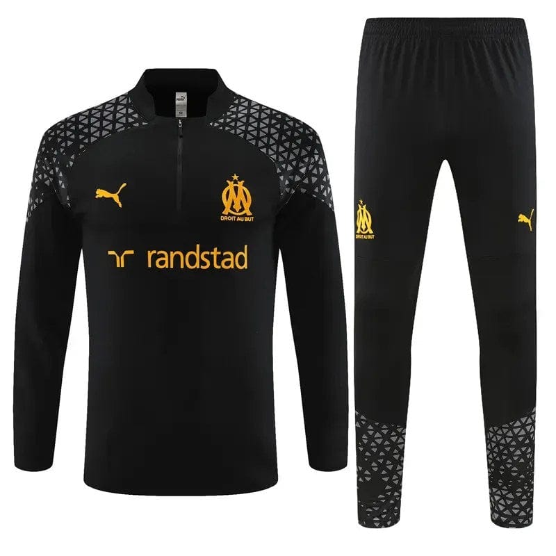 2023/2024 Olympique de Marseille Half-Pull Training Suit Black Football Jersey mysite