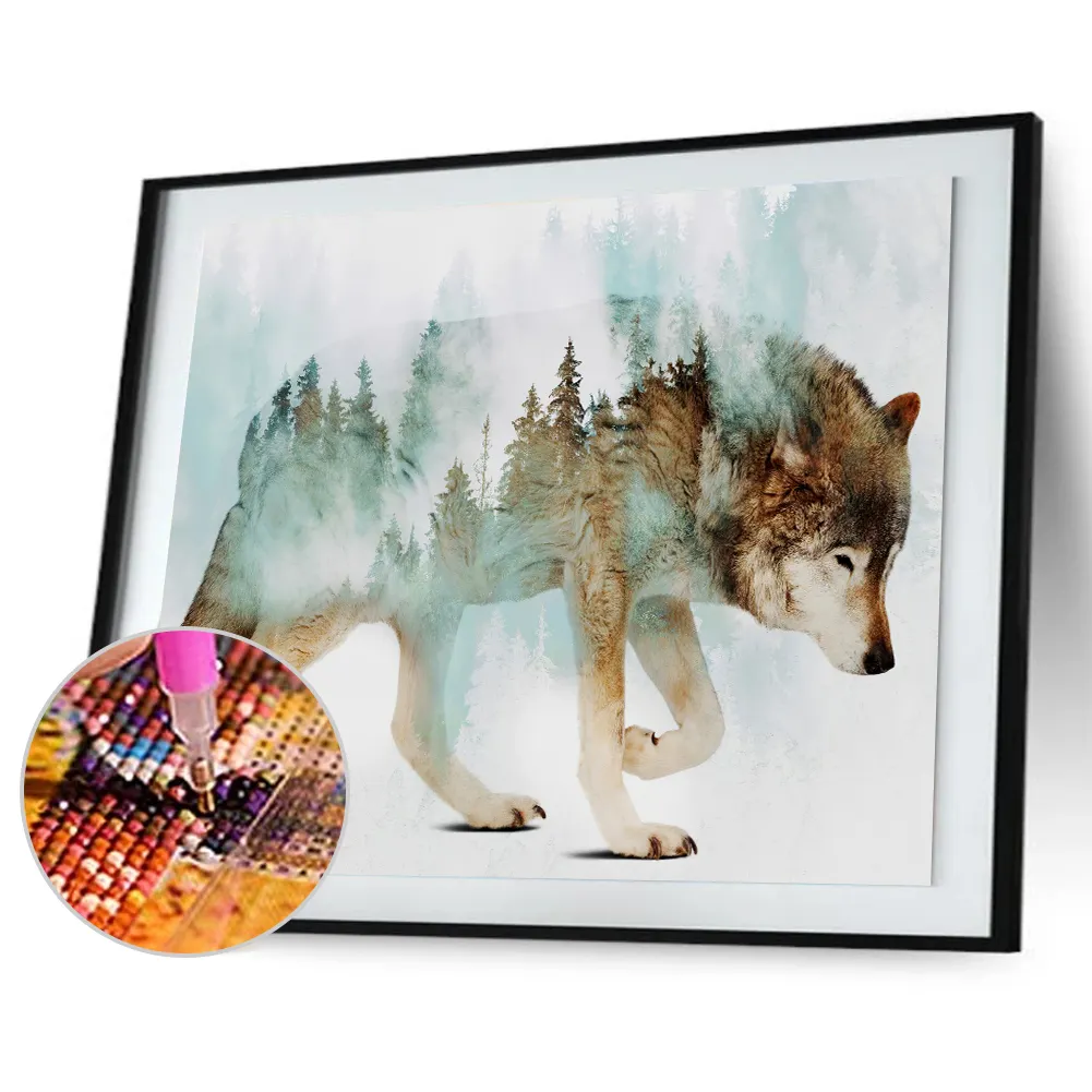 Full Round Diamond Painting 40*30cm - Wolf