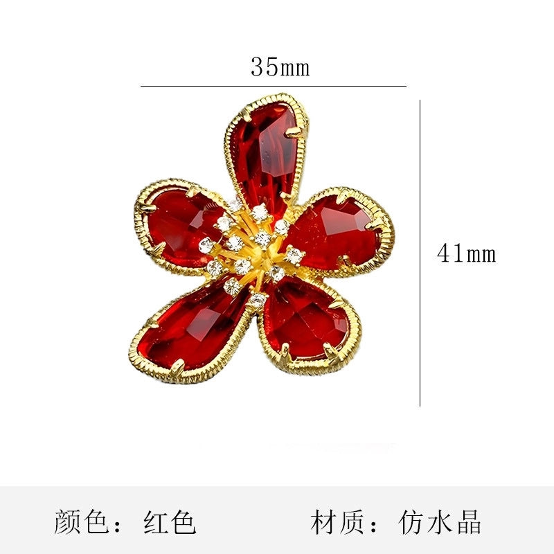 Retro Pin Flower Alloy Inlay Artificial Crystal Rhinestones Women’S Brooches
