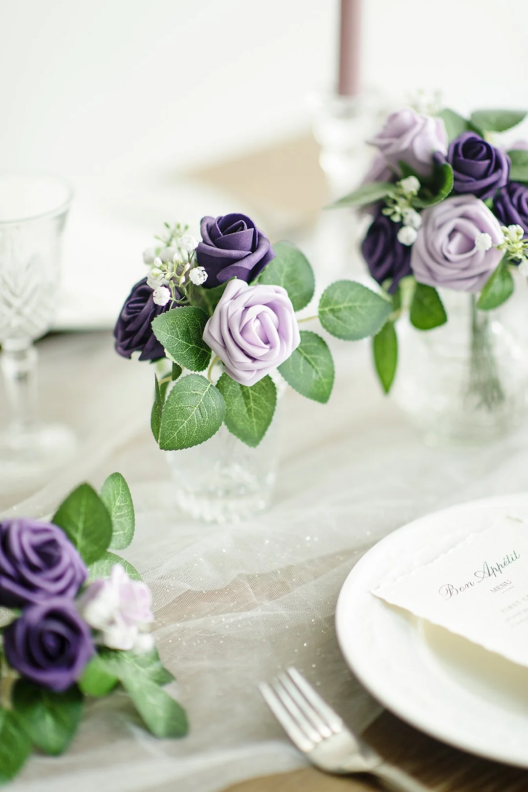 1.5"-2" Foam Rosebud & Petite Rose with Stem - 18 Colors