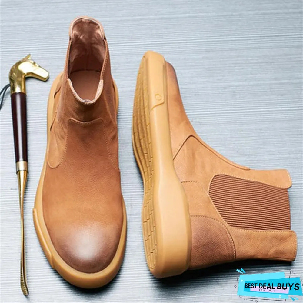 Martin Boots Men's Tide Gang Desert Boots Winter Velvet Boots Northeast Snowsuit Boots