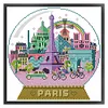 Paris Scenery In Crystal Ball-14CT Stamped Cross Stitch 27*28cm/10.63*11.02in tapestrymarket