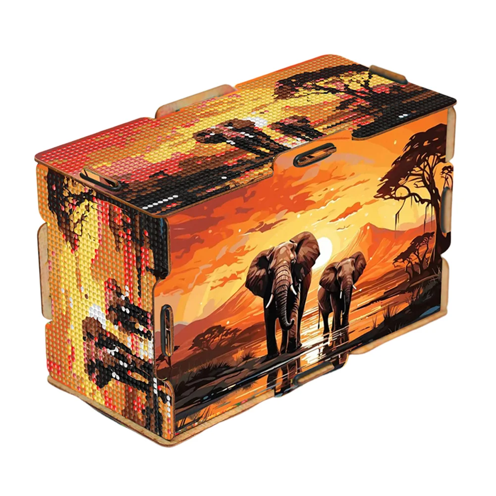 Diamond Painting Tissue Box Kits Decorative Rhinestone Craft Kit (Elephant)