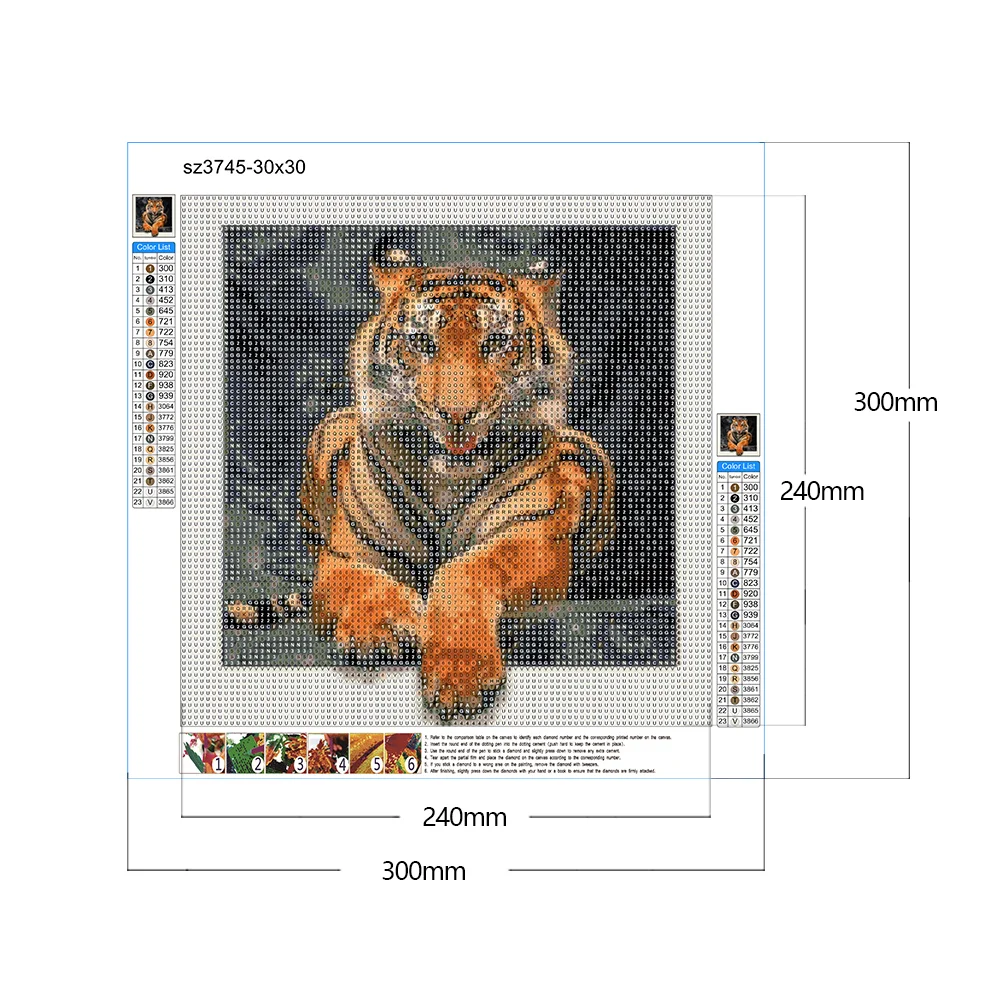 Diamond Painting - Full Round/Square Drill - Animals(30*30 - 50*50cm)