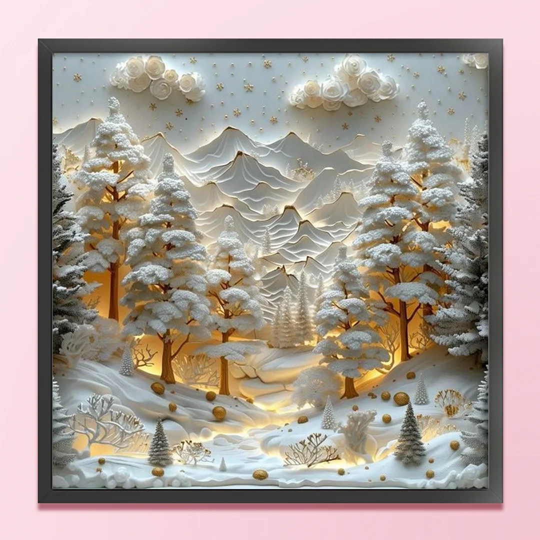 Christmas Full 14CT DIY Counted Cross Stitch Kit 45x45cm for Adults Home Decor