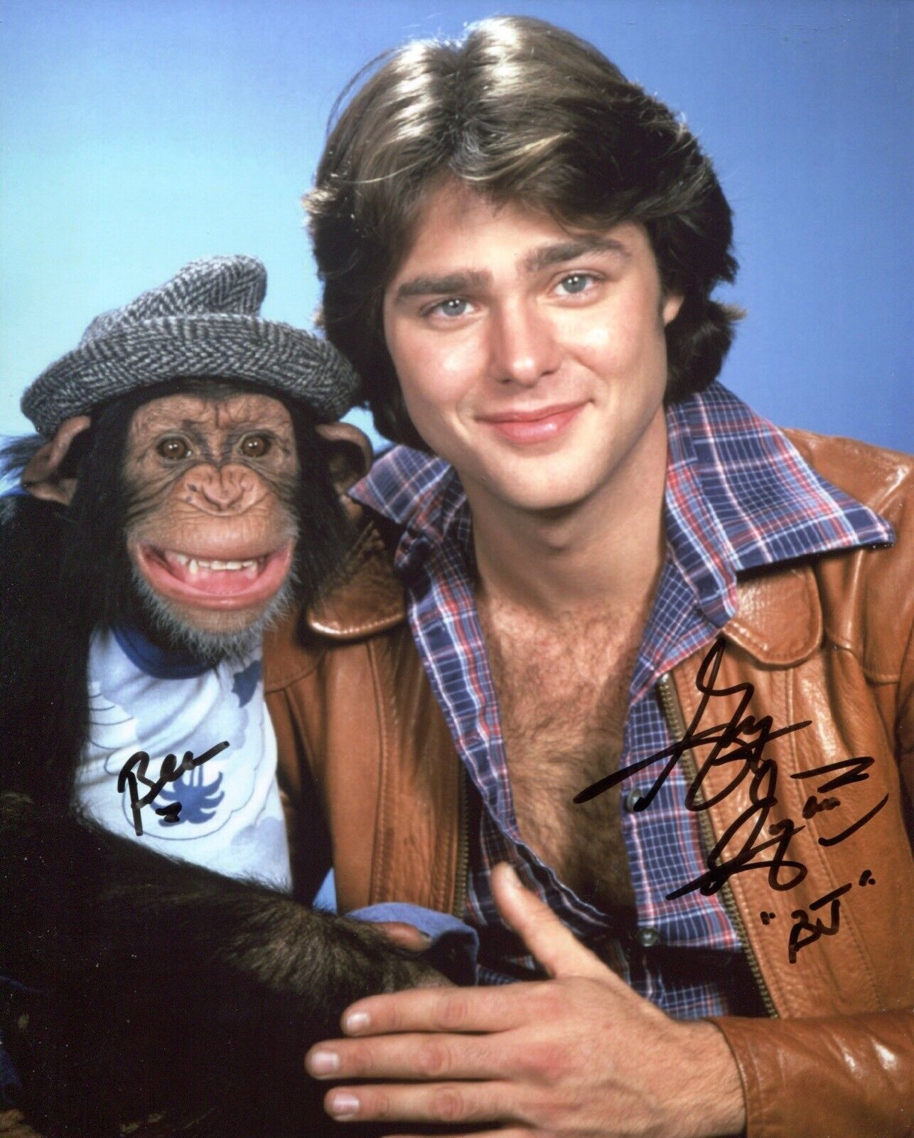 Actor Greg Evigan signed BJ and the Bear comedy 8x10 Photo Poster painting IMAGE E