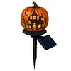 Solar Powered Pumpkin Halloween Stake Light Outdoor Waterproof LED Lamp