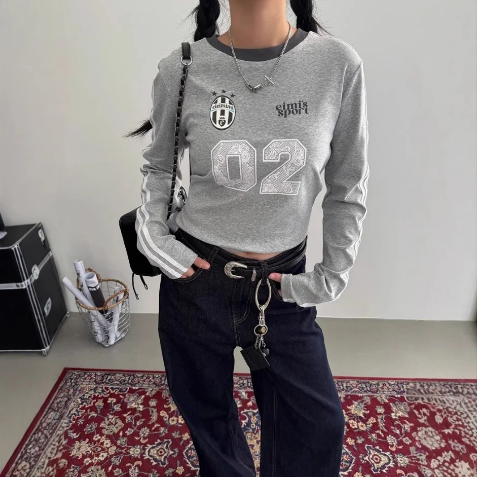 Sdrawing Sdrawing Digital Print T-Shirt Girl Y2K New Slimming Hottie Short-Sleeved Bottom Shirt