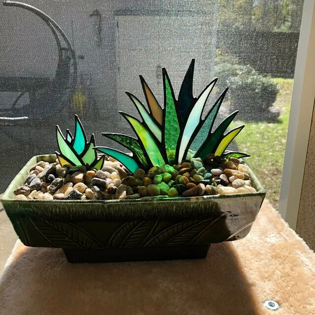 Suncatcher Stained Agave Plante