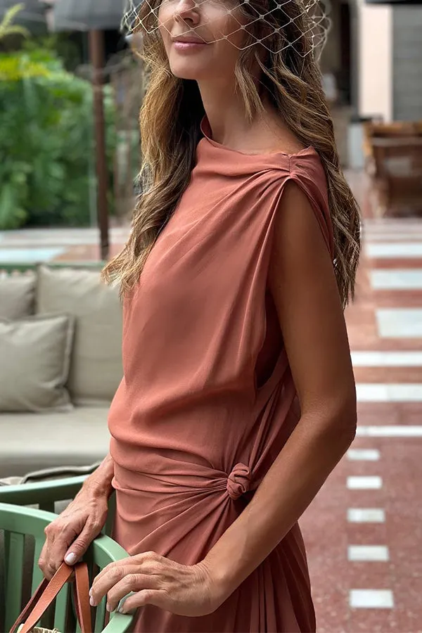 Solid Color Fashion Cut Slim Dress